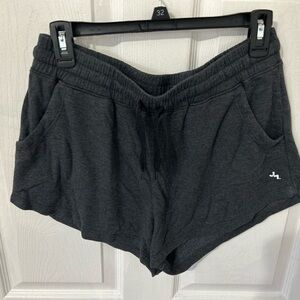 Gray Athletic Shorts Elastic Waistband
